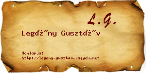 Legény Gusztáv névjegykártya