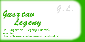 gusztav legeny business card